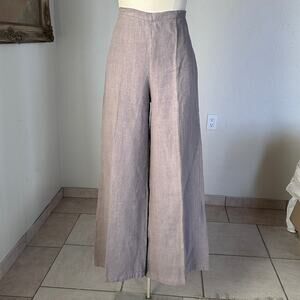 Linen Wide Leg Pants Heavy Linen Lagenlook Minimalist Taupe M Bryn Walker